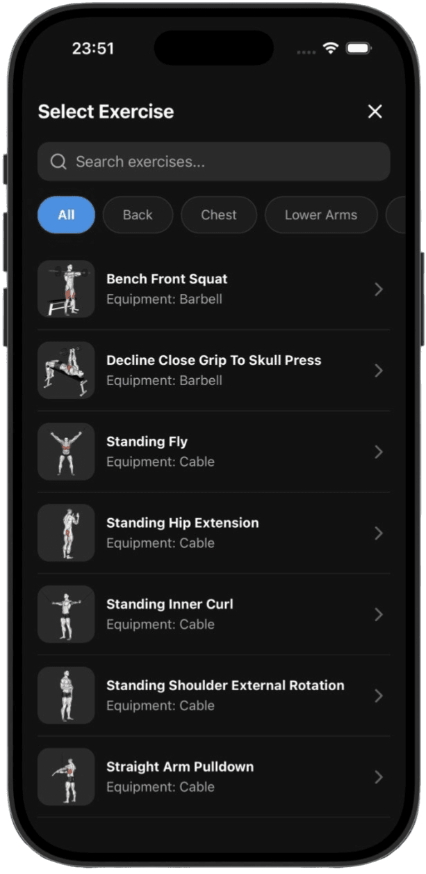 Exercise Library screenshot